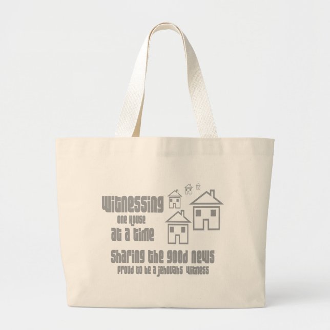 Jehovah's Witness Witnessing Large Tote Bag (Front)