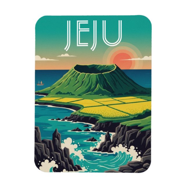 Jeju Island South Korea Travel Magnet (Vertical)