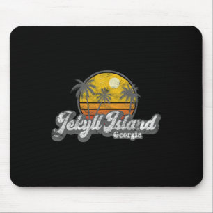Jekyll Island Ga 70's Retro Fishing Boating Beach Mouse Pad