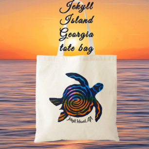 Jekyll Island GA sea turtle tote bag