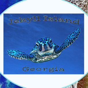 Jekyll Island Georgia Swimming Sea Turtle Postcard