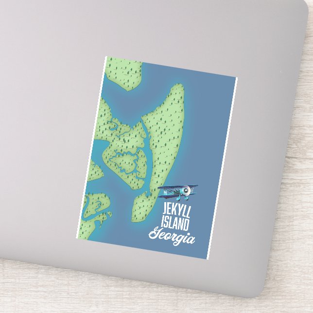 Jekyll Island Georgia USA map (Detail)