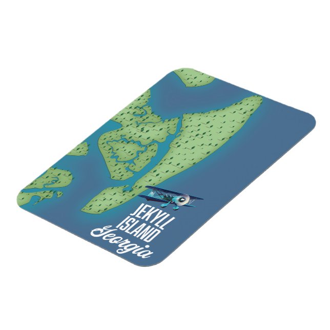 Jekyll Island Georgia USA map Magnet (Left Side)