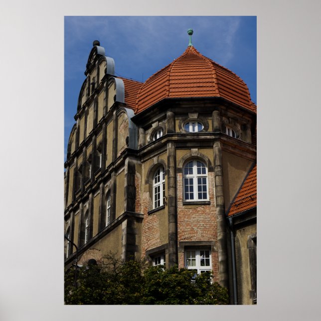 Jelenia Góra Architecture Print - Red Roof Turret (Front)