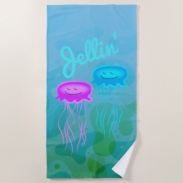 Jellin' Jelly Fish Beach Towel (Front)