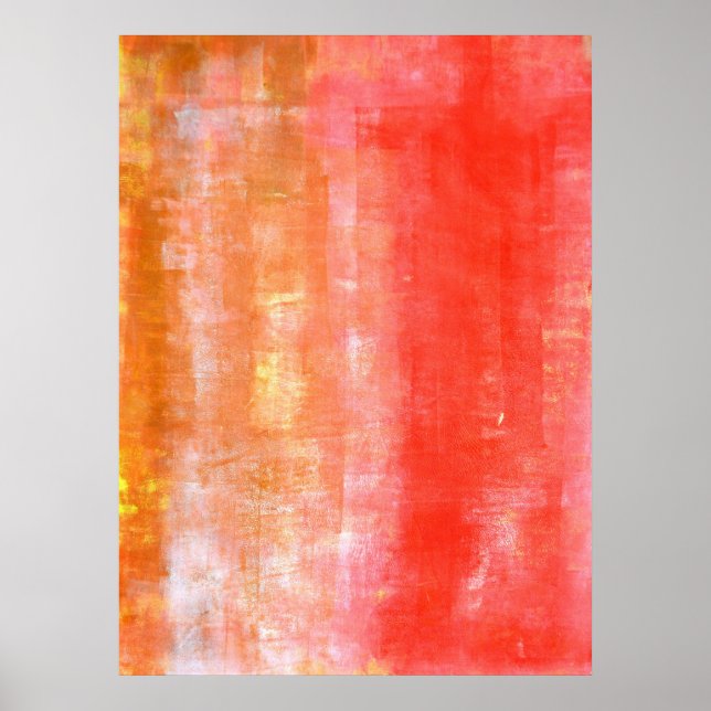 'Jello' Coral Abstract Art Poster (Front)