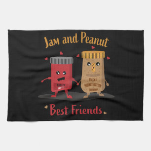 Jelly And Peanut Butter Sandwich Foodies Tea Towel