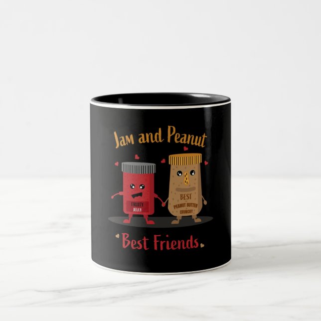 Jelly And Peanut Butter Sandwich Foodies Two-Tone Coffee Mug (Center)