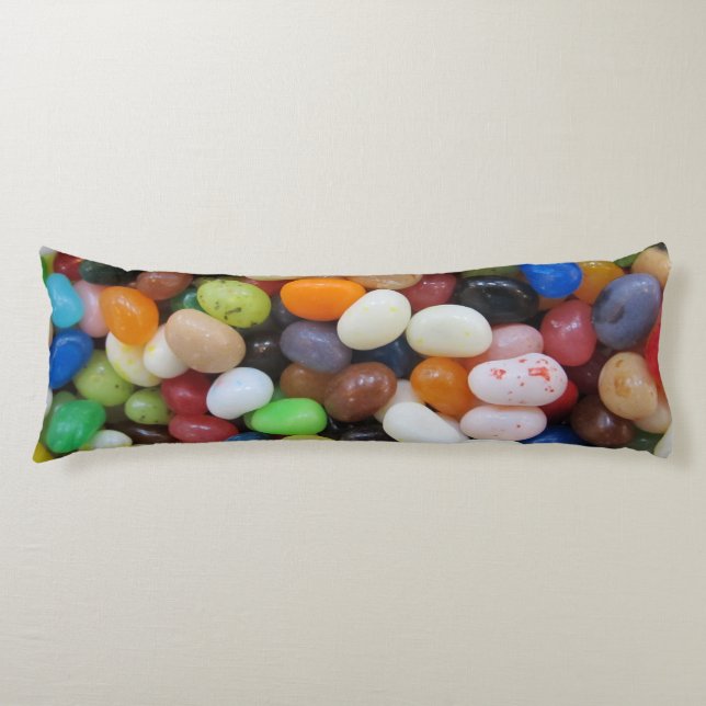 Jelly Bean black blue green Candy Texture Template Body Cushion (Front)