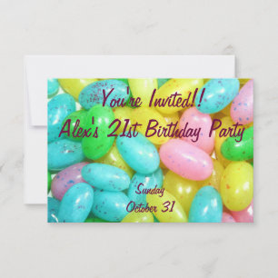 Jelly bean candies invitation