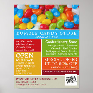 Jelly Bean Candy, Confectionery Supplies Advert Poster