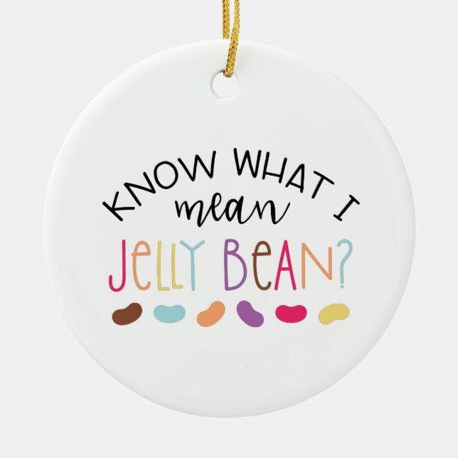 Jelly Bean Ceramic Ornament (Front)