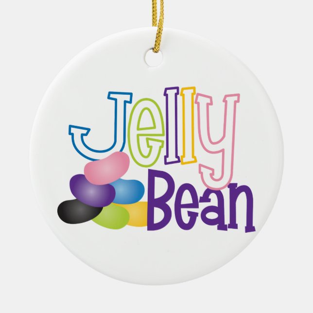 Jelly Bean Ceramic Ornament (Front)