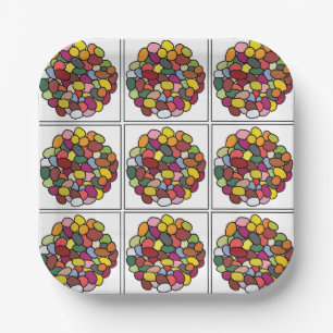 Jelly Bean Colourful Jelly Bean Party Paper Plate