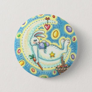 JELLY BEAN DREAMS EASTER BUNNY RABBIT BUTTON Round