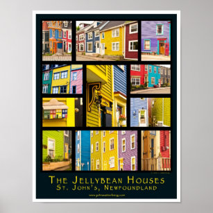 Jelly Bean Houses of St John's, NL, Canada Poster