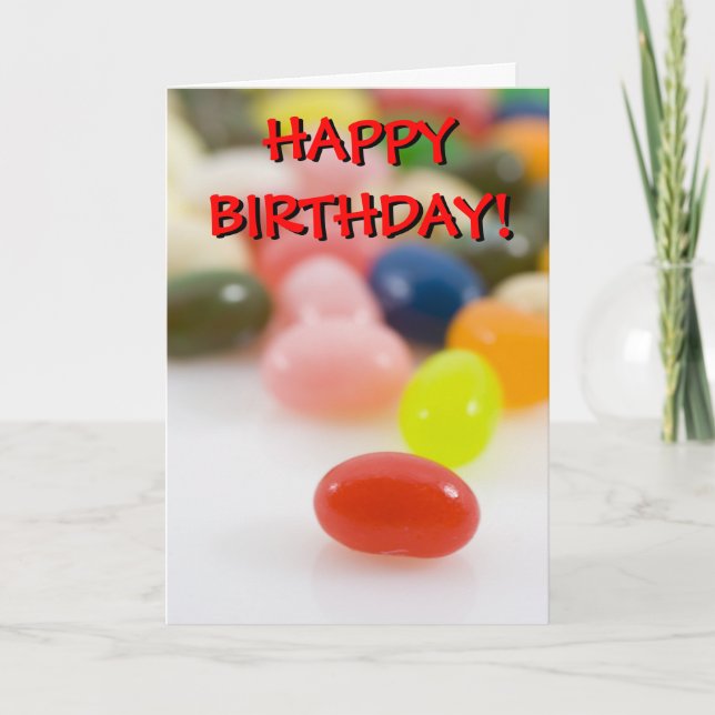 Jelly Bean Macro Birthday Card (Front)