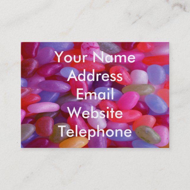 Jelly Bean pink Business Card (Front)