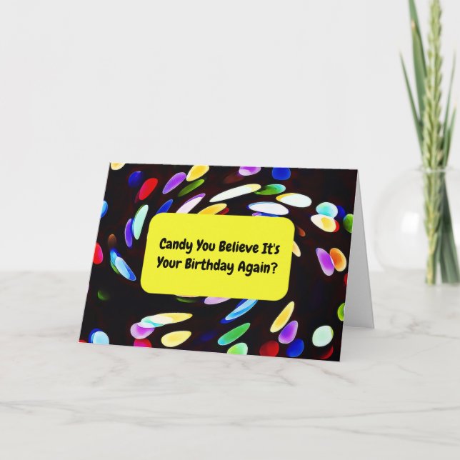 Jelly Bean Space Candy Pun Birthday Card (Front)