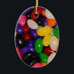 Jelly Beans Ceramic Ornament<br><div class="desc">Oval Ornament</div>