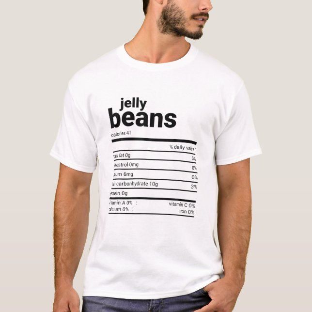Jelly Beans Easter Nutrition Facts Funny Family Ma T-Shirt (Front)