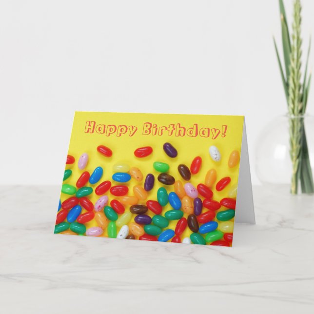Jelly beans happy birthday for kids card (Front)