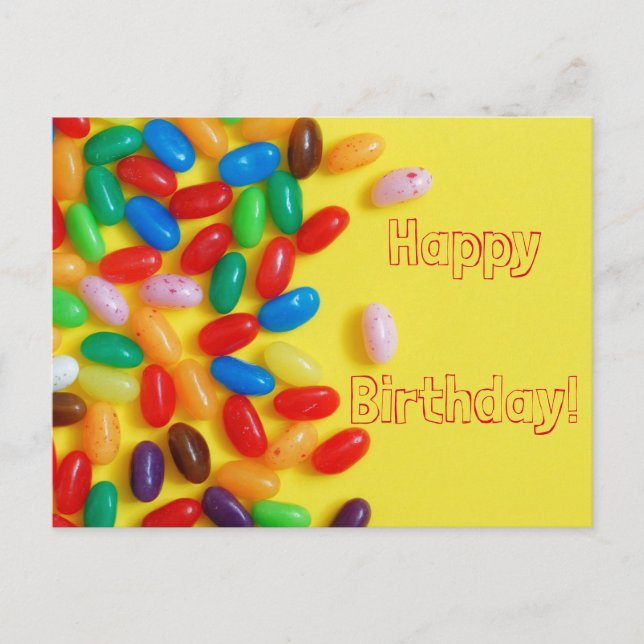 Jelly beans happy birthday postcard (Front)