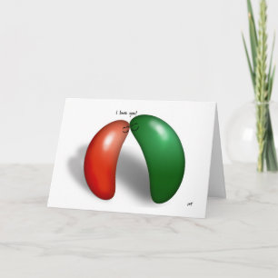 Jelly Beans. I love you! Cartoon card. Card