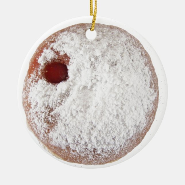 Jelly Doughnut Ceramic Ornament (Front)