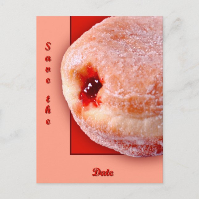 Jelly Filled Doughnut Announcement Postcard (Front)
