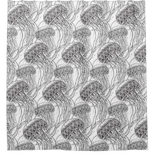Jelly Fish Doodle Shower Curtain