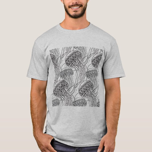 Jelly Fish Doodle T-Shirt (Front)