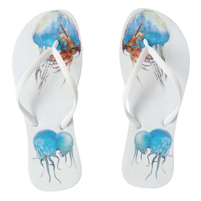Jelly Fish Fun Flip-Flops Thongs (Footbed)