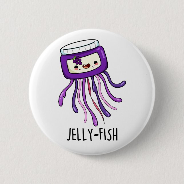 Jelly-fish Funny Jelly Jar Pun  6 Cm Round Badge (Front)