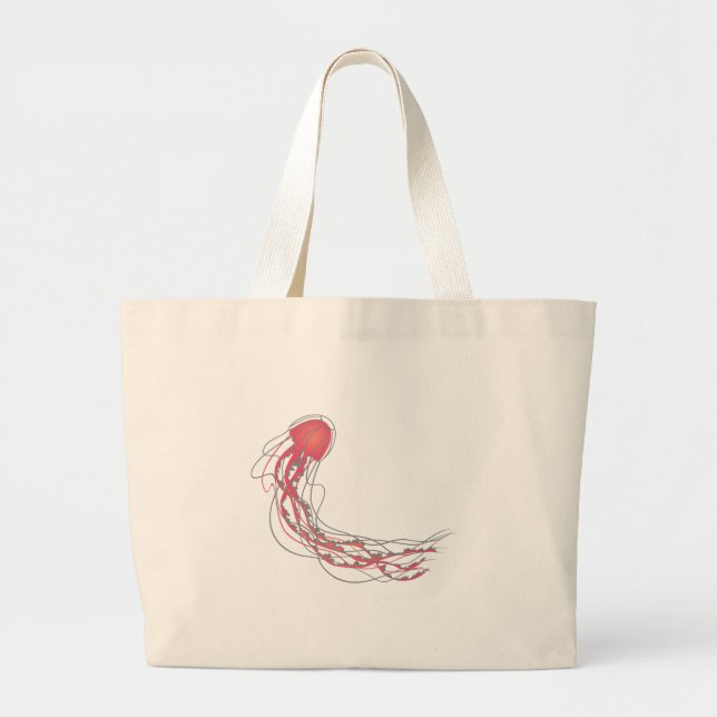 Jelly Fish Large Tote Bag (Front)