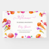 Jelly Fish Pink Yellow Gradient Pastel Baby Shower