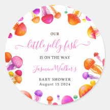 Jelly Fish Pink Yellow Gradient Pastel Baby Shower
