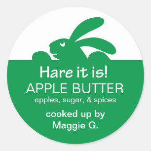 Jelly Jar Green Rabbit Label