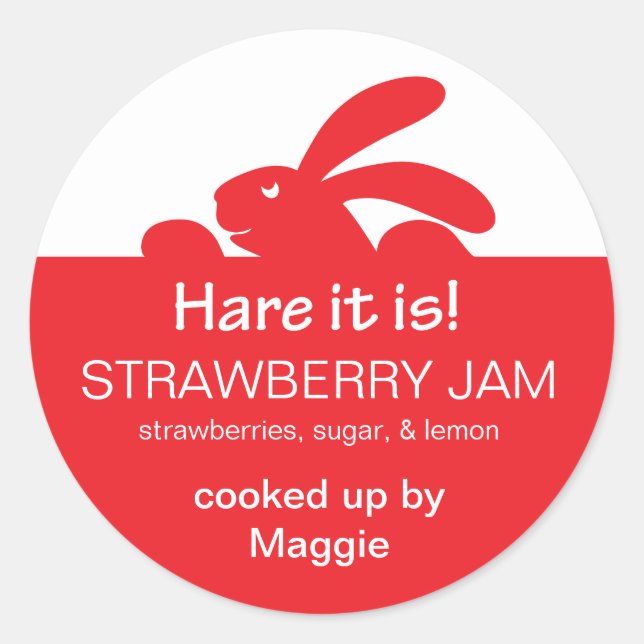 Jelly Jar Rabbit Label (Front)