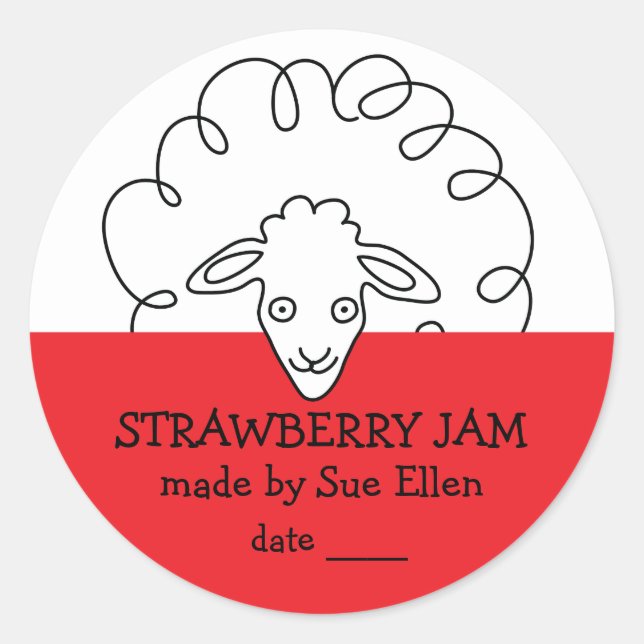 Jelly Jar Sheep Label (Front)