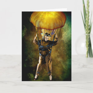 Jelly Parachute Girl Greeting Card