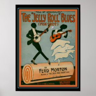 "Jelly Roll Blues" Fox Trot Sheet Music Cover Poster