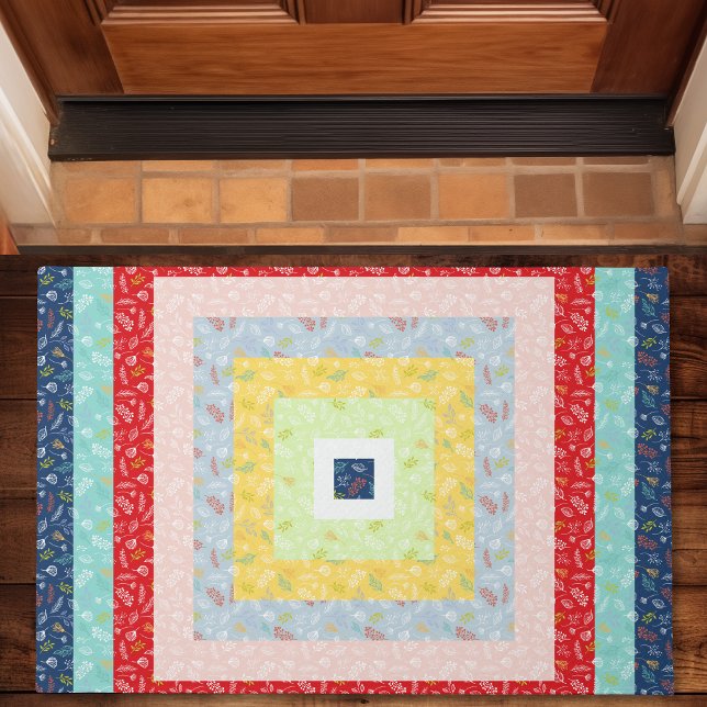 Jelly Roll Floral Rainbow Quilt Fabric Doormat (Creator Uploaded)