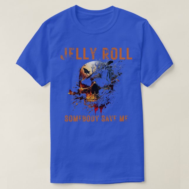 Jelly Roll Somebody Save Me Orange Rough Letters S T-Shirt (Design Front)