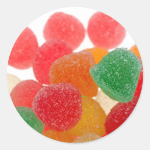 Jelly sugar candies classic round sticker