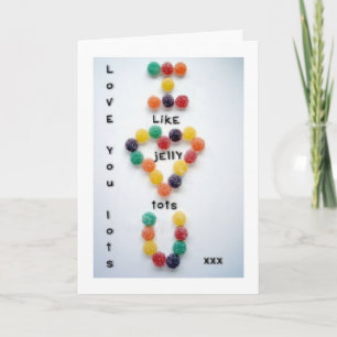 JELLY TOTS LOVE YOU LOTS GREETING CARD NOTE CARD