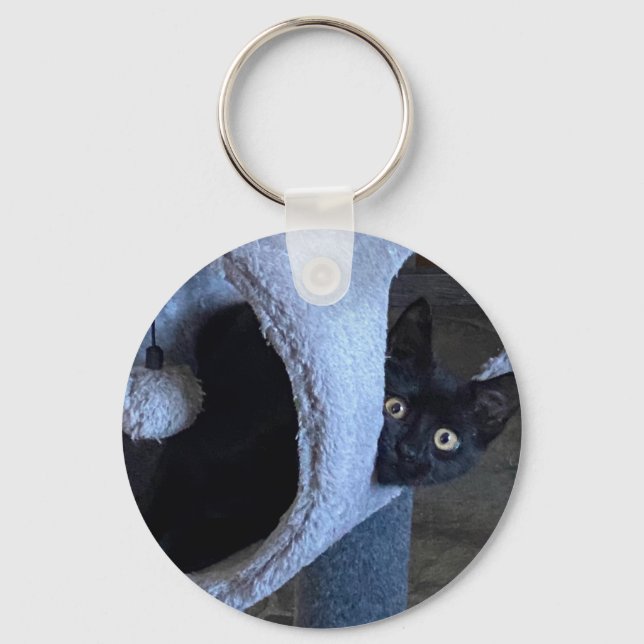 Jellybean - Black Rescue Kitty Key Ring (Front)