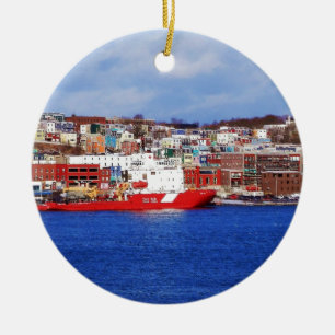 Jellybean Houses In St. John's Ceramic Ornament