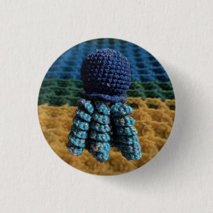 Jellyfish Amigurumi design 3 Cm Round Badge