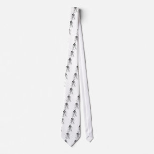 Jellyfish Black and White Pencil Drawing Sketch Tie